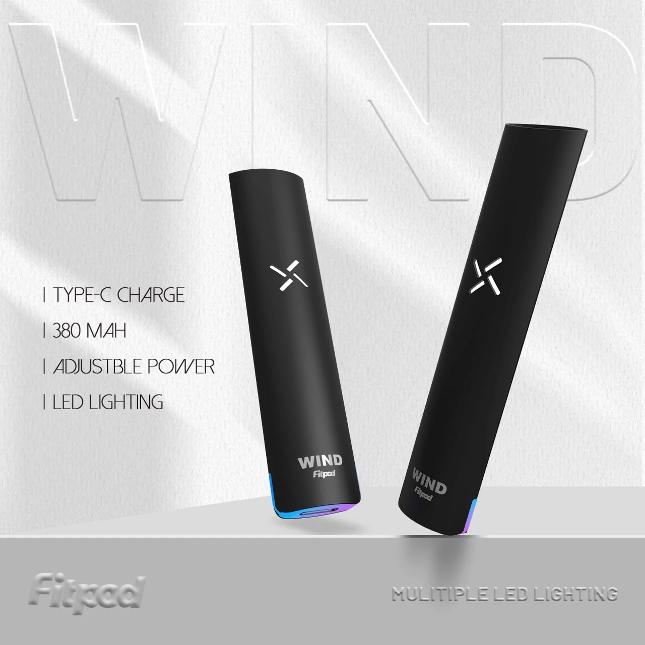 Fitpod Wind 發光悅刻一代|可調輸出|底部彩燈設計