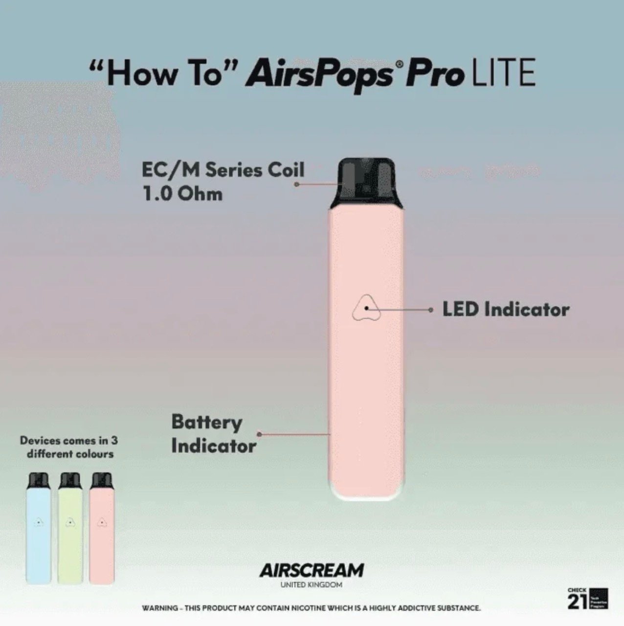 AIRSCREAM AIRSPOPS PRO LITE 英國/氣泡電子煙主機:圖片 5